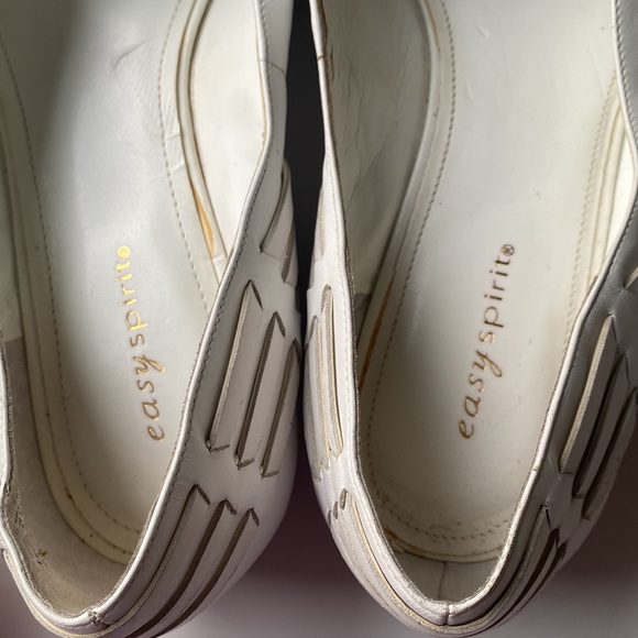 Women's white heeled flats open toe - Picture 8 of 13